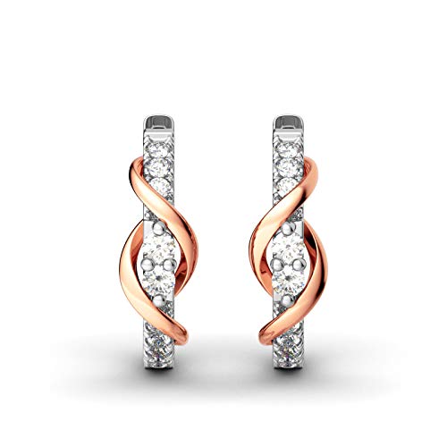 Jeulia boucles d'oreilles créoles en argent sterling 925 taille ronde diamant blanc boucles d'oreilles sans fin hypoallergéniques pour femmes adolescentes...