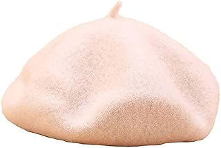 WYR Invierno sombrero cálido mujer boina sólido color clásico retro boina otoño artista accesorios de mujer sombrero, blanco, m Sombreros