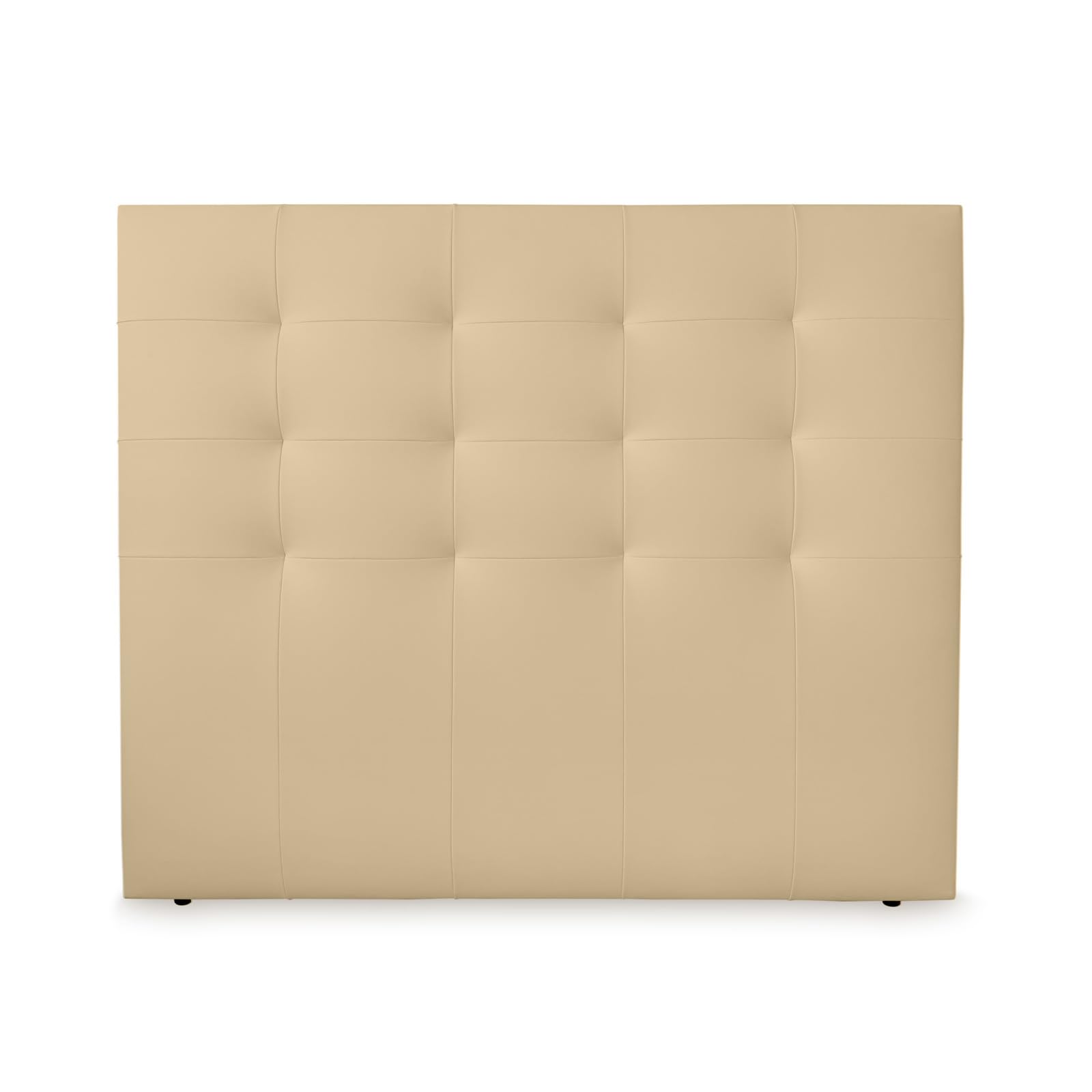 Duérmete Online, Cabecero Modelo Napoli Acolchado, Tapizado en Polipiel de Alta Gama, Medidas: 145 x 120 cm (para Cama de 135 y 140) Beige