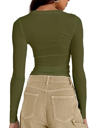 Image of Dwnval Womens Classic Short Sleeve Summer TOS Crew Neck Slim Fit Crop T Shirt