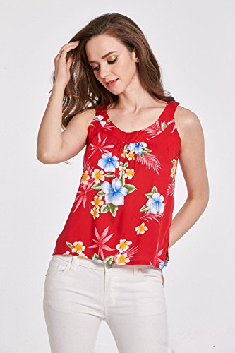 Image of Matchable Family Hawaiian Luau Men Women Girl Boy Clothes in Hibiscus Red