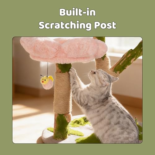 Árbol para gatos para interiores 39.4 pulgadas madera y sisal miniatura 5