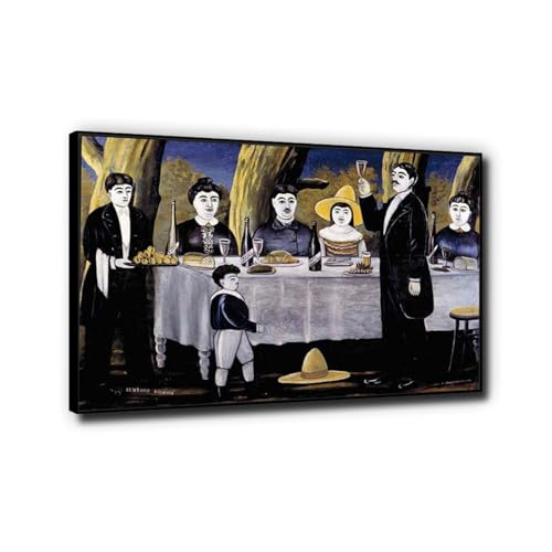 Peinture Niko Pirosmani tableau décoration maison salon cadre noir