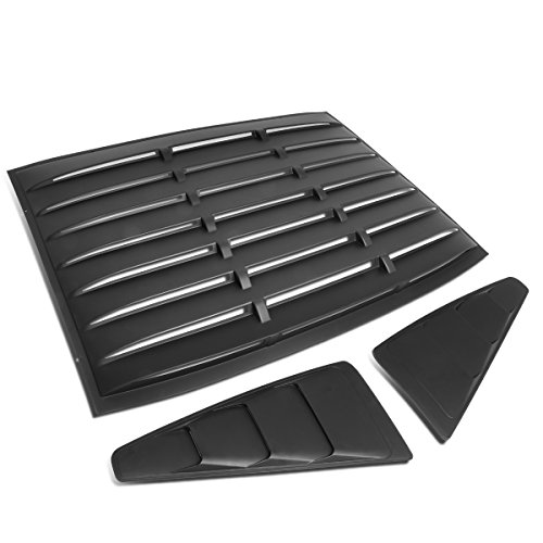 Auto Dynasty Compatible with Ford Mustang Coupe 3Pcs Vintage Style Rear + L/R Quarter Side Window Louvers Sun Shade Cover