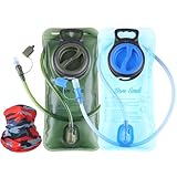 Baen Sendi 2 Pack Hydration Bladder 2 Liter/70 oz - Water Bladder Pack of 2(1 Piece Blue+1 Piece ArmyGreen) - BPA Free Hydration Pack Replacement