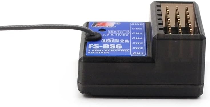 COOL RACING FS-BS6 Receiver side view showing channel pins