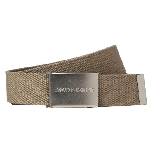 JACK & JONES Men's Jacsolid Woven Belt Braided Belt, Silver Sage, 80 cm