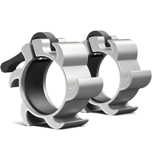 Synergee Silver Aluminium Barbell Collars Locking 2