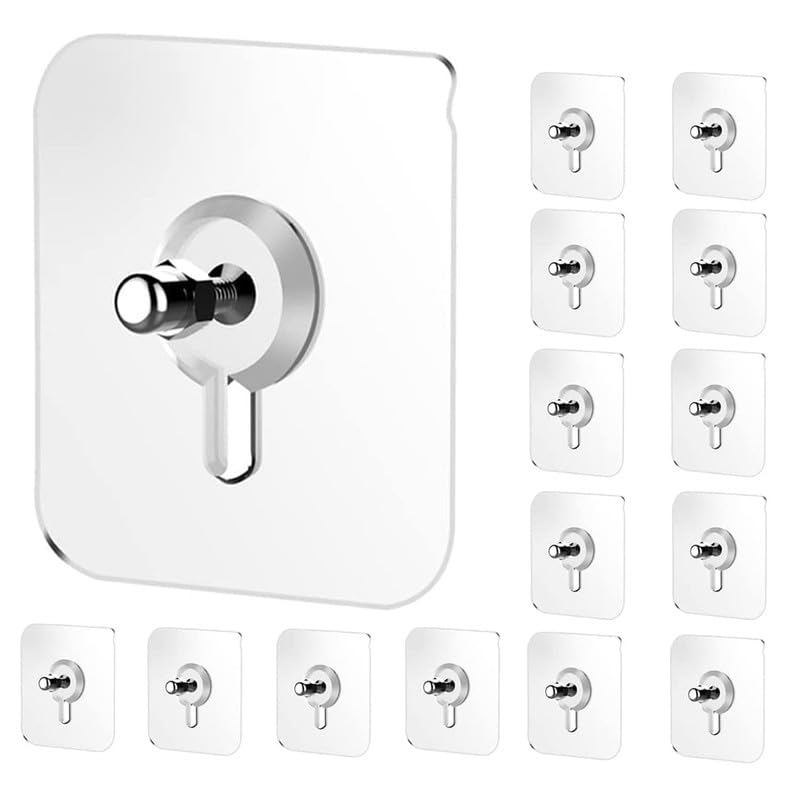 Dharam Creation Self Adhesive Nails Wall Hooks Heavy Duty Strong Screw Mount Durable Water Resistant for Kitchen Bathroom Home Office Photo Frame Painted & Tile Surface (Pack of 15)