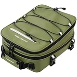 PYKES PEAK バイク用 シートバッグ 8-12L 大容量 レインカバー付き 固定ベルト ショルダーベルト 付き 日帰り バイク ツーリング アウトドア ツーリングバッグ リアバッグ ツーリングストリーム 【薄型 オリーブ】