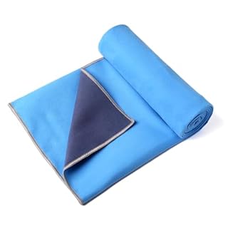 Eunzel 2 Pack Hot Yoga Towel, Reversible Two-Tone Non-Slip Yoga Mat Towel, Sweat Absorbent for Hot Yoga, Pilates and Workout, 72" x 26.5", Navy& Blue/Army Green& Pink