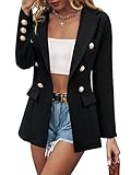 MIRACMODA Woman Elegant Double Breasted Work Office Blazer Sleeveless Vest/Long Sleeve Fitted Coat J