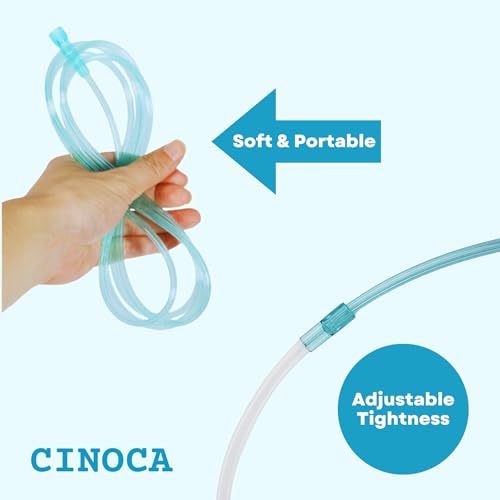 CINOCA 5PCS High Flow, Super Soft 7ft Cannula Nasal Tubing for Oxygen, Adult Nasal Cannula, Premium Nasal Cannulas for Oxygen Therapy, Green Oxygen Tubing - Thumbnail 5