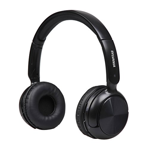Sylvania SBT235-Black Bluetooth Wireless Headphones with Microphone, Black