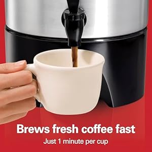 Hamilton Beach 45 Cup Coffee Urn and Hot Beverage Dispenser, Silver Hamilton Beach 45 Cup Coffee Urn and Hot Beverage Dispenser Silver