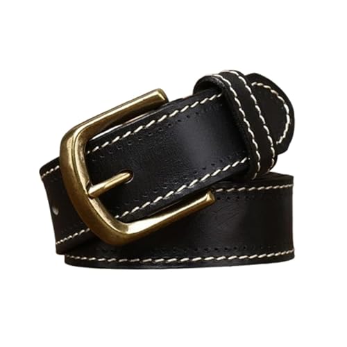 Ceinture en cuir de vachette cousue main et boucle laiton