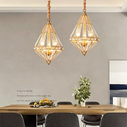 Lámpara rústica decorativa para iluminar cenas familiares en la barra de cocina 8