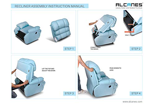 Image of Franklin Recliner, Ultra Comfortable and Durable Ergonomic Single Seat Reclining Sofa, Living Room Recliner Chair with Thickened Padded Arm /Back, Leatherette, Black Color