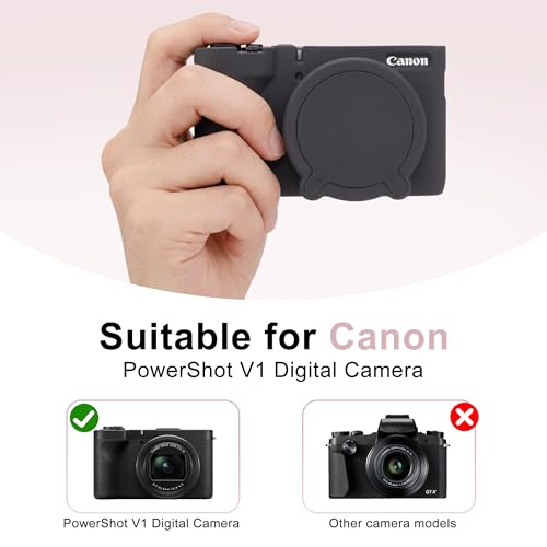 Funda para cámara Canon PowerShot V1 silicona negra miniatura 2