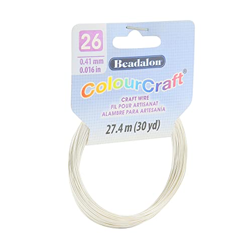 Beadalon ColourCraft Wire - 26 Gauge 30 yd Coil Matte Silver Plated