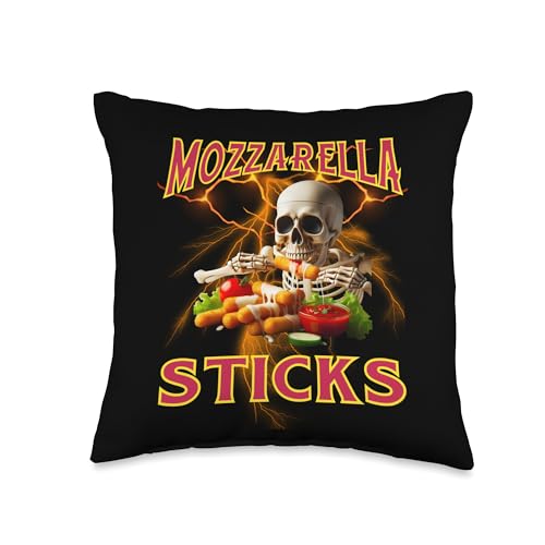 Mozzarella Sticks Bootleg Rap, Heavy Metal Mozzarella Sticks Throw Pillow