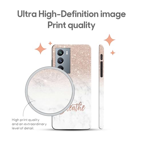 Image of COLORflow Back Cover Compatible with iQOO 9 SE 5G | (Best for Girls) Quotes (Breathe) Marble | Designer Printed Hard CASE Bumper Back Cover Compatible with iQOO 9 SE 5G