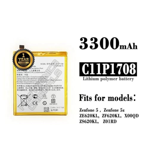 Image of C11P1708 Battery for Asus Zenfone 5 5Z ZE620KL Zenfone 5Z / ZE620KL X00QD ZS620KL Z01RD Battery with 1 Year Warranty**** (U210)