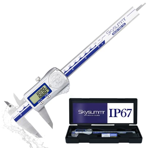 IP67 Absolute Origin Waterproof Electronic Digital Vernier Caliper Measuring Tool Stainless Steel, 0-6 inch/150mm, Large LCD Screen, Extreme Accuracy