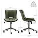 YOUNIKE Home Office Desk Chair with Wheels Armless Vanity Chair with Back Comfy Modern Leather Upholstered Rolling Task Chair Swivel Small Cute Sewing Chair No Arms Wide Adjustable Sage Green