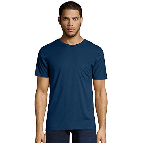 T-shirt avec poche homme Hanes lot de 2 t-shirts col rond en pur coton uni