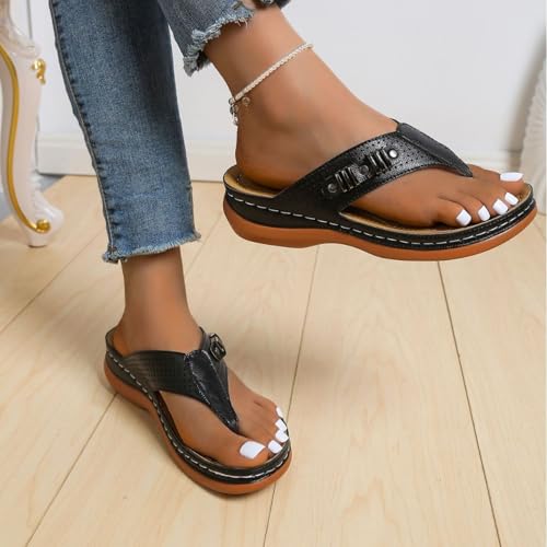 Sandales compensées noires femme pointure 37 à sangle texturée - 2