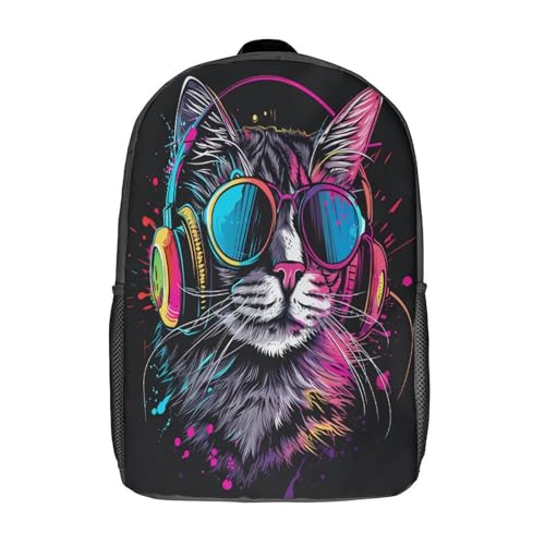 WENNUAN DJ Gato Mochila Escolar Para InfHormigail Animal Mochila Colegio Niño Niña,Alta Capacidad Mochilas Escolares Viaje De Bolsas Para 17inch