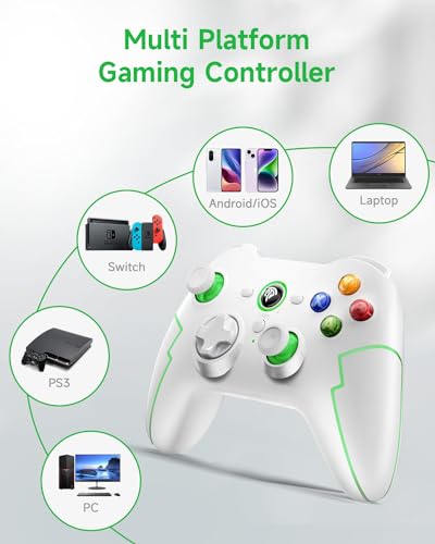 EasySMX 9013Pro Wireless Game Controller with Hall Effect Triggers, Bluetooth Controller Gamepad for