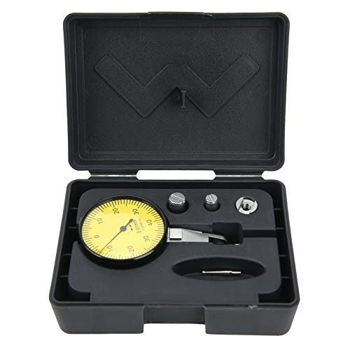 Image of FTVOGUE Dial Test Indicator, Stainless Steel Lever Dial Indicator 0 to 0.8mm 0.01mm Graduation, with Probe and Dovetail Clips for Workpiece Shape and Position Error Measurement