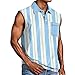 WENKOMG1 Tanks for Man, Sleeveless Plaid Print Workout Gym Bodybuilding Fitness Muscle Polo Shirt Tank Top Under Men Running Shirts Tank Tall Man Clothes (M, Sky Blue)
