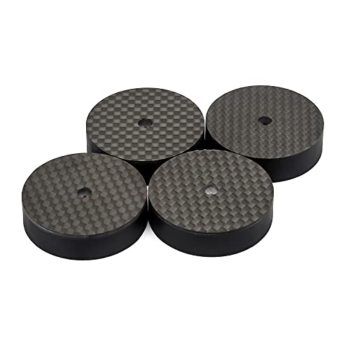 Carbon Fiber Speaker Spikes Floor Protectors Shoes Mats Isolation Stand Foot Base Pads For Audio Turntable Speaker Cd Amp (40X10Mm) #TOP2