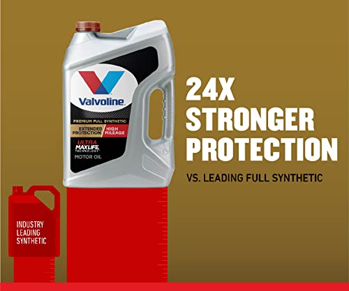 Image of Valvoline Extended Protection High Mileage with Ultra MaxLife Technology 5W-30 Full Synthetic Motor Oil 5 QT (Pack of 2)
