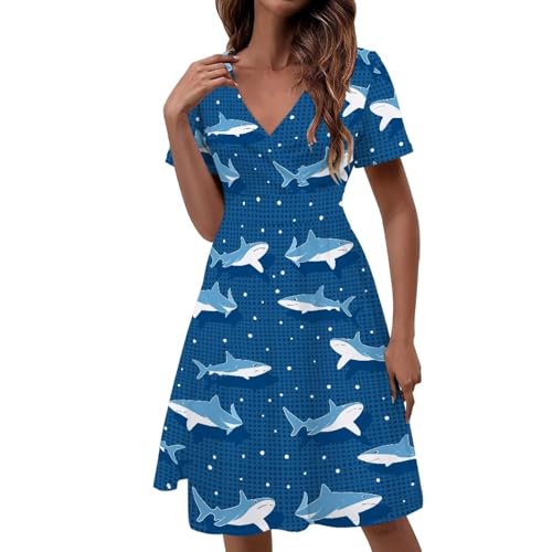 Image of Women's Summer Formal Dresses Short Sleeve Wrap V Neck Dresses Bridesmaid Wedding Guest Dress with Pockets
