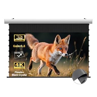WUPRO FlowArc Schermo di Proiezione a Discesa 100 Pollici, Elettrico Motorizzato, Black Crystal 4K ALR, Parete/Soffitto, Compatibile con Proiettori ST/LT (Non UST), Ambienti Luminosi