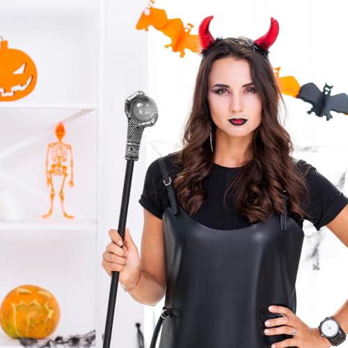 Image of GORGECRAFT 103.9cm Dragon Claw Cane Egyptian Staff Scepter Detachable Vintage Walking Sticks with Antique Silver Claw Head Plastic Cosplay Wand for Witches Wizards Halloween Dress Up Party Accessories