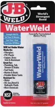 J-B Weld 8277 WaterWeld Epoxy Putty Stick - 2 oz. - 2 Pack
