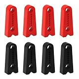 8 PCS Silicone Car Door Shock Absorber Pads, Sound Damper Door Lock Buffers with Non-Slip Teeth Design, Suitable for Automotive, Truck, SUV Shock Absorber Accessories (Red and Black)