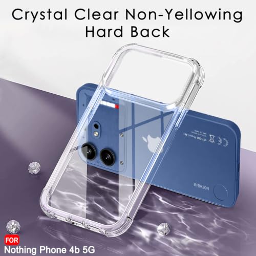 Image of TheGiftKart Crystal Clear Back Cover Case for Nothing Phone 4b 5G | 360 Degree Protection | Shock Proof Design | Transparent Back Cover Case for Nothing Phone 4b 5G (PC & TPU, Transparent Bumper)