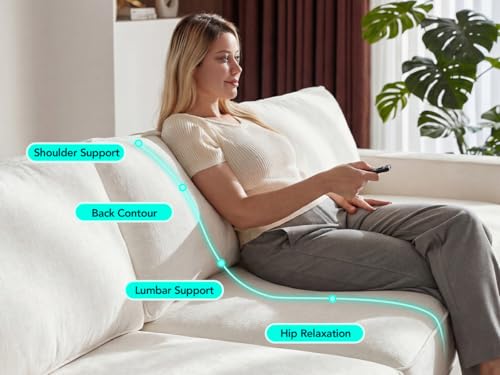 Vipbear 160" Oversized Modular Sectional Sofa, U Shaped Couch Set with 2 Pillows, 6 Seat Comfy Cloud Couches with 2 Movable Ottomans for Living Room, Bedroom and Apartment, Chenille Beige - Image 6