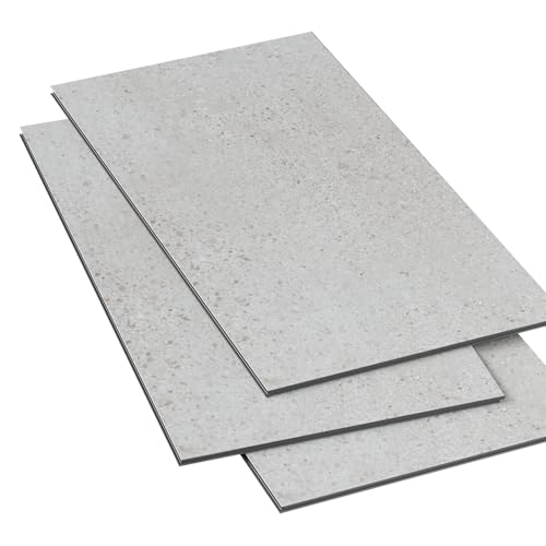 GoodHome Dalle PVC Clipsable Mambo 61 x 32 cm — Granito Gris (Vendue au Carton, 12 Dalles)