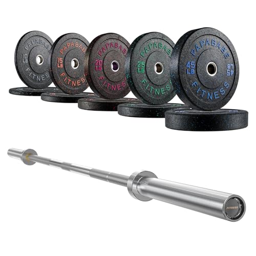 PAPABABE 7-Foot Olympic Barbell Set