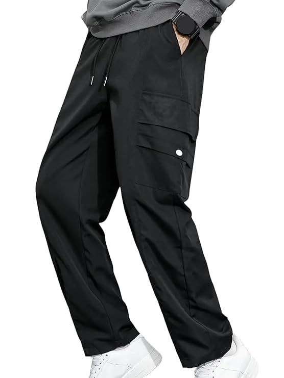 Image of Men Cargo Pants 100% Cotton | Relaxed Fit Utility Cargos for Men with 6 Pockets | Breathable Durable Fabric | Casual Streetwear Travel & Outdoor Pants