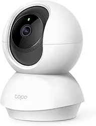 Camera de Segurança Wi-Fi 360º, 1080p Full HD TP-Link Tapo TC70, Visão Noturna, Audio de duas vias, Detecção de Movimentos, Trabalha com Alexa, 512G de Armazenamento Local, Armazenamento na Nuvem