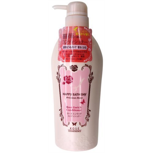 KOSE Happy Bath Day | Hair Conditioner | Precious Rose Enrich Conditioner Pump 550ml