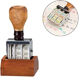 Wooden Handle Printy Dater Stamp Adjustable Date Stamp Office Date Stamper for DIY Scrapbook Craft Card Art Decoration